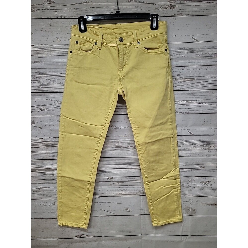 Ralph Lauren Denim & Supply Yellow Crop Skinny Denim Jeans Women's 27 Low Rise